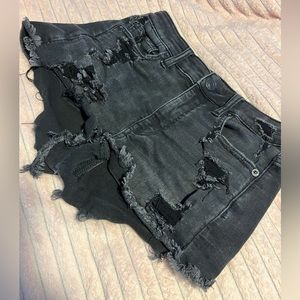 American Eagle next level stretch denim black shorts